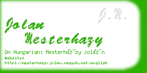 jolan mesterhazy business card